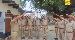 जौनपुर। विश्व तंबाकू निषेध दिवस पर पुलिस कर्मियों ने लिया शपथ।